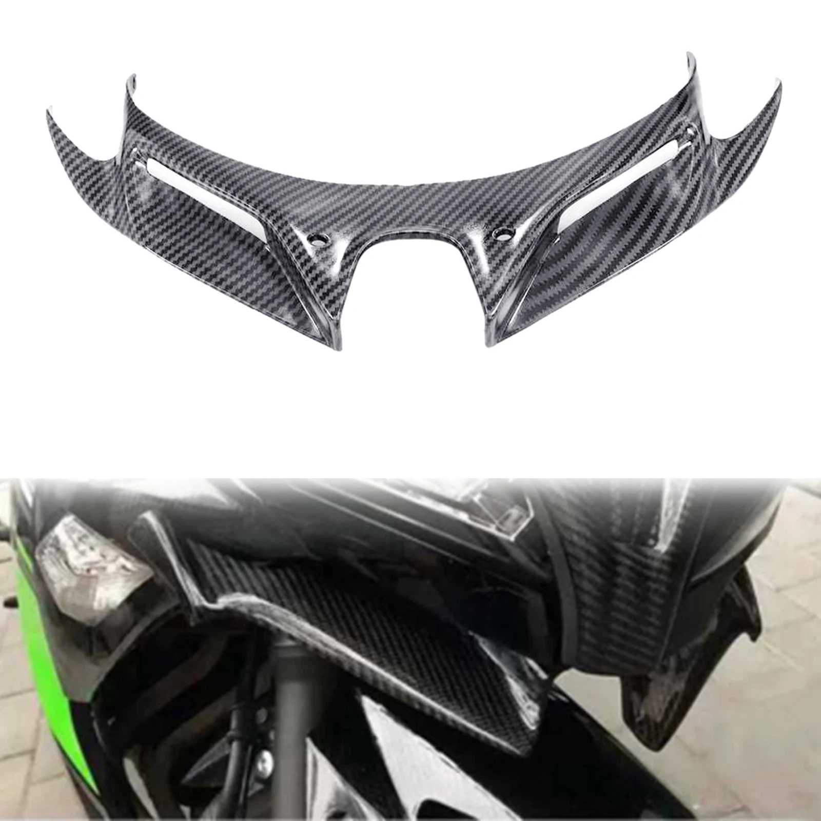 Motorcycle Front Aerodynamic Winglet Compatible with Kawasaki Ninja 250 400