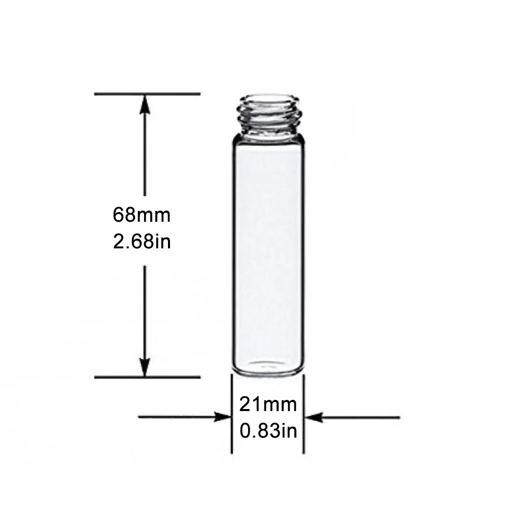 Transparent brown small glass bottle with snuff spoon pill box sniffer bottle Bd 