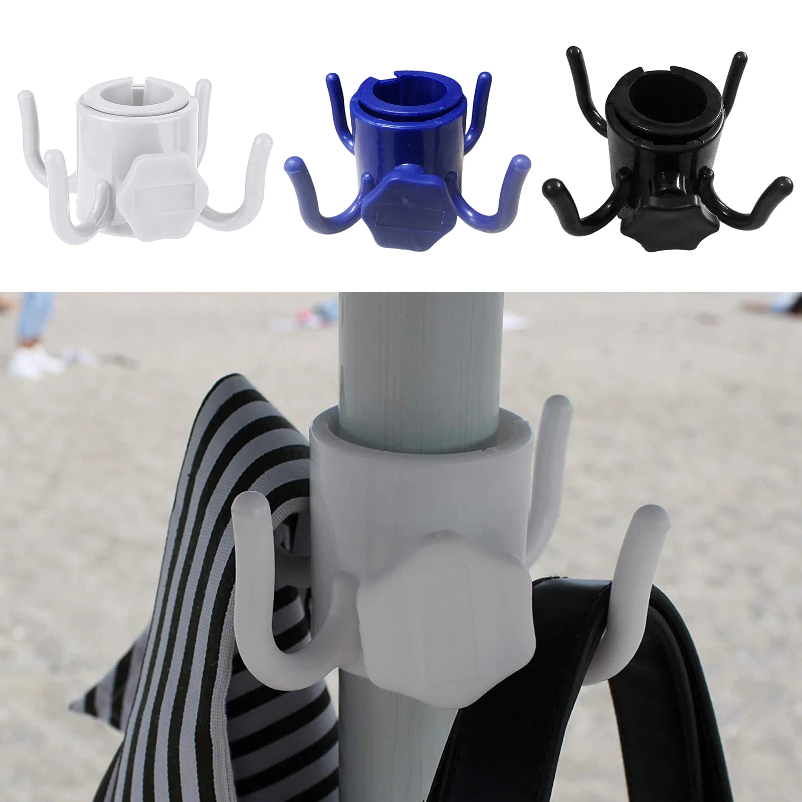 Beach Umbrella Hanging Hook Towels Camera Hats Hanger Camping Travel Trip Sunglasses Holder Accessories