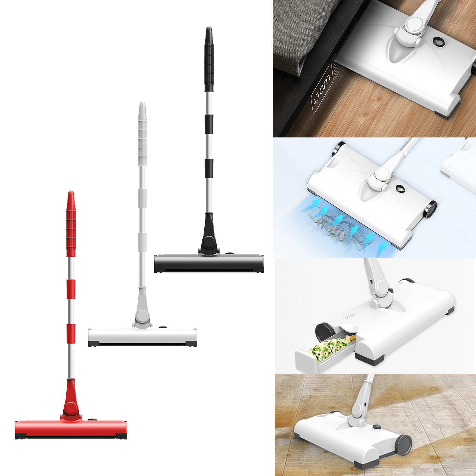 USB Rechargeable Wireless Floor Cleaner Scrubber Sweeper Polisher Vacuum Mop