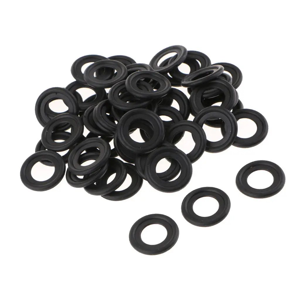 50 Pieces Oil Drain Plug Gasket Seal Rubber Black For Saturn Chevy GM