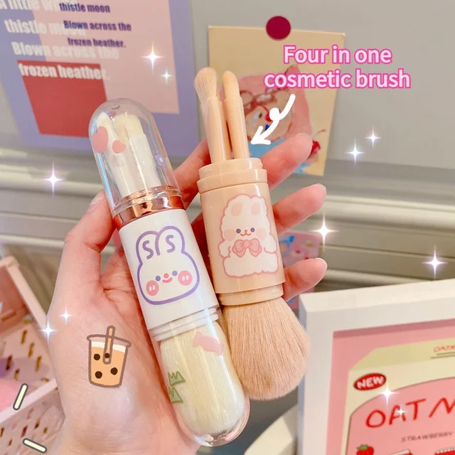 4 in 1 Kawaii Makeup Brush Set Blush Cosmetic Eyeshadow Kawaii Babe