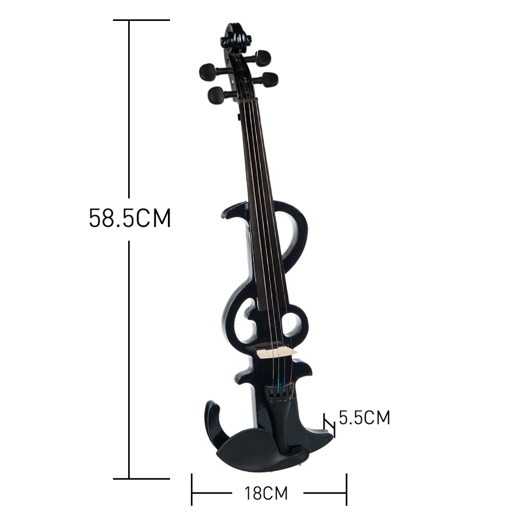 Full Size Electric/Silent Violin Fiddle Kit with Violins Accessories Set for Violinist(Black)