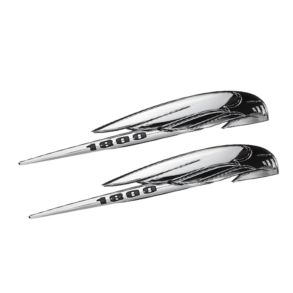 2 Pieces Silver 3D Emblem Decals Retro Fairing Stickers for Honda VTX1800