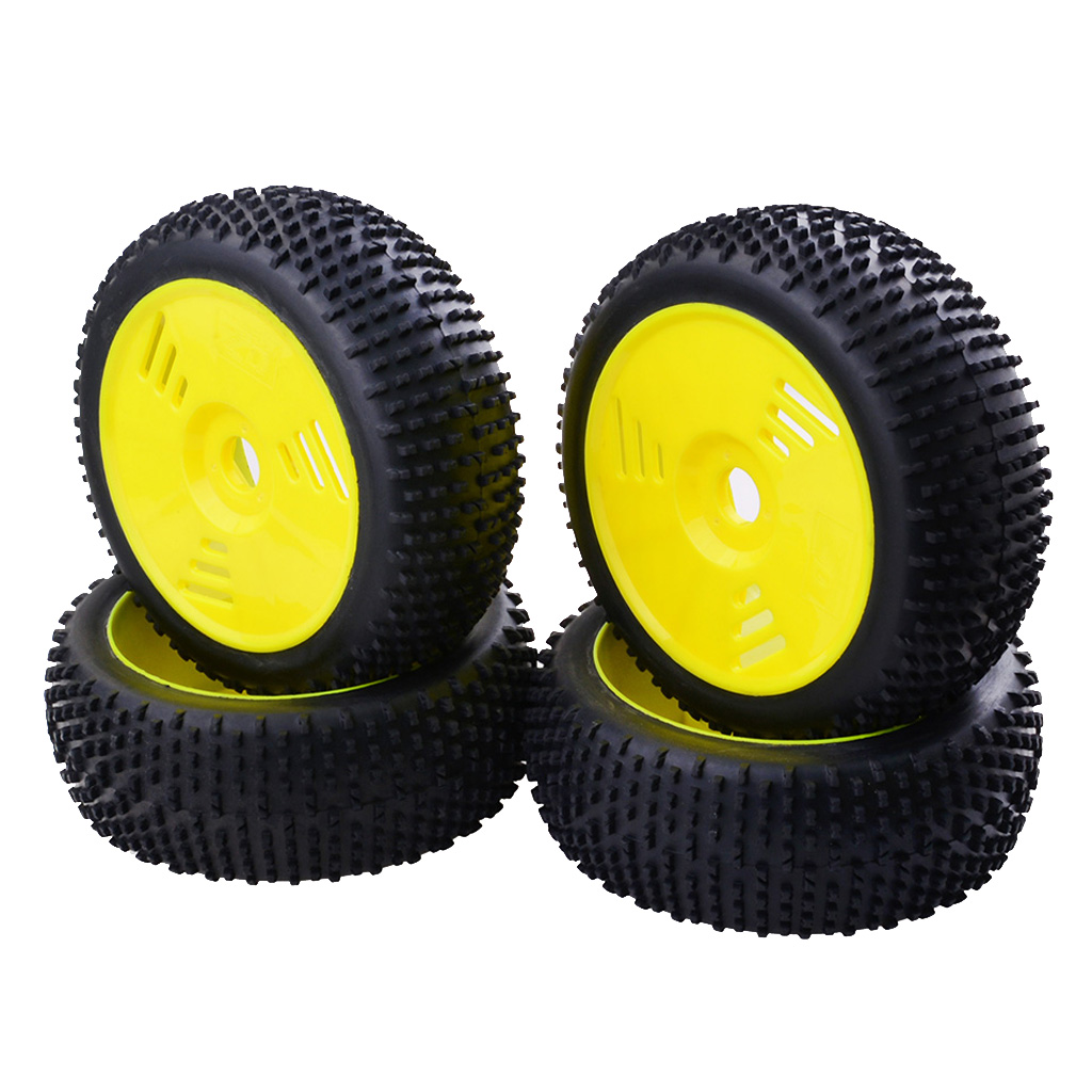 4x Rubber Tires & Wheels 17mm Hex For 1/8 Team Losi  FS RC Car Buggy