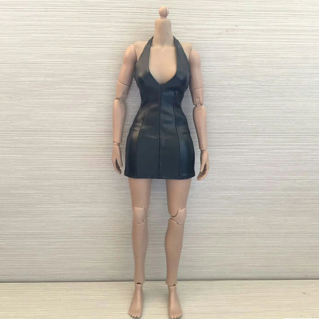 1/6 Scale Black Dress Package Hip V-neck for 12``   DID Figure