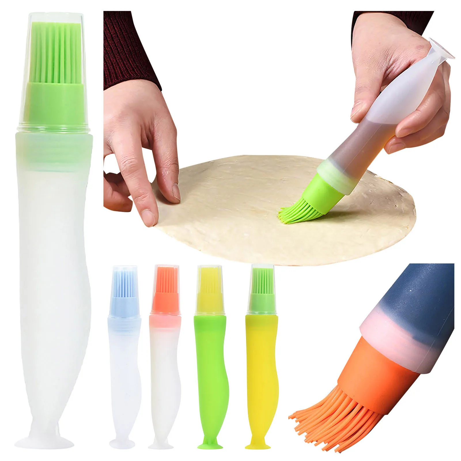 1pc Heat Resistant Oil Bottle Brush Silicone Oil Brush Baking Barbecue Supplies