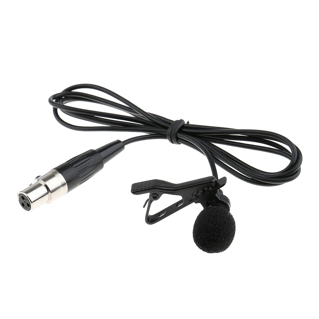 Wireless Microphone XLR 3-pin Lavalier Microphone Clip on & Windscreen