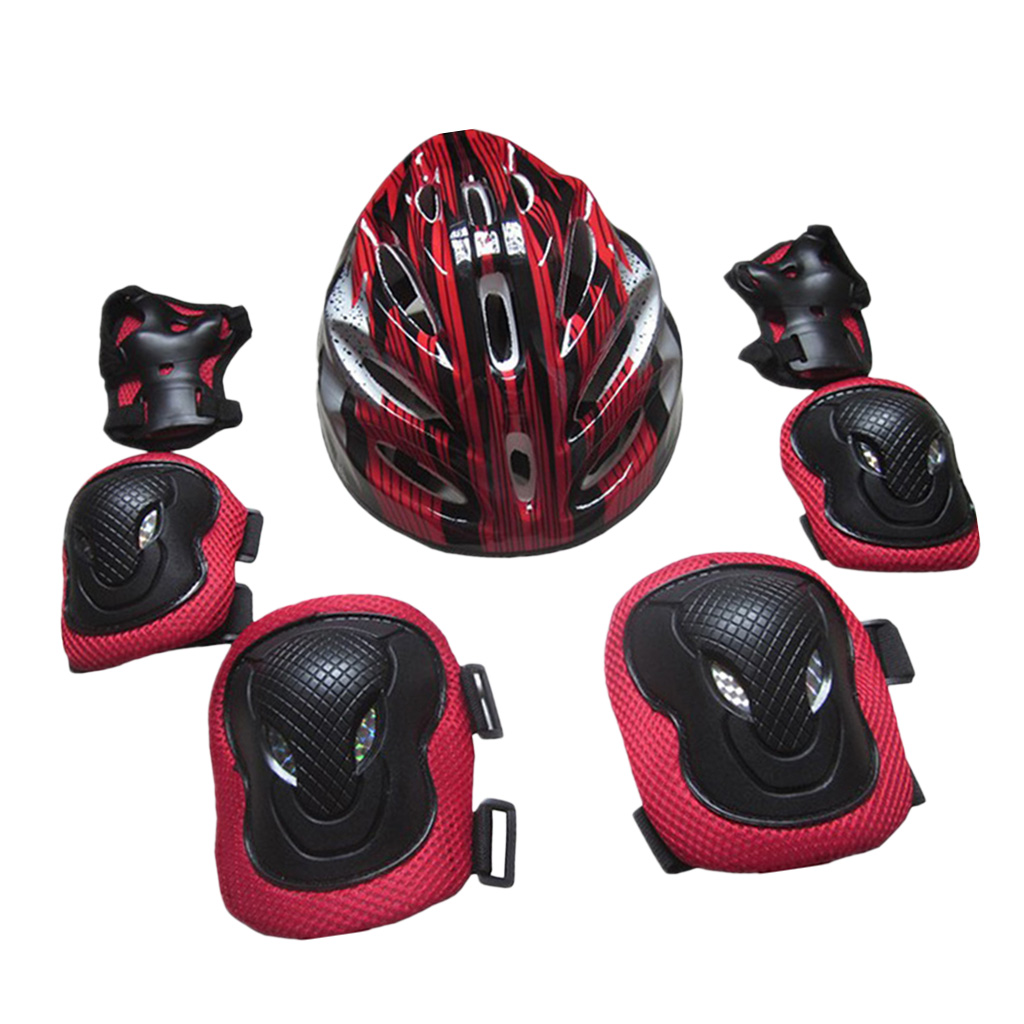 Adults Protective Gear Set Knee Pads Elbow Pads Hands Pads Helmet Sports Safety Guard Kit for Outdoor Cycling Roller Skating