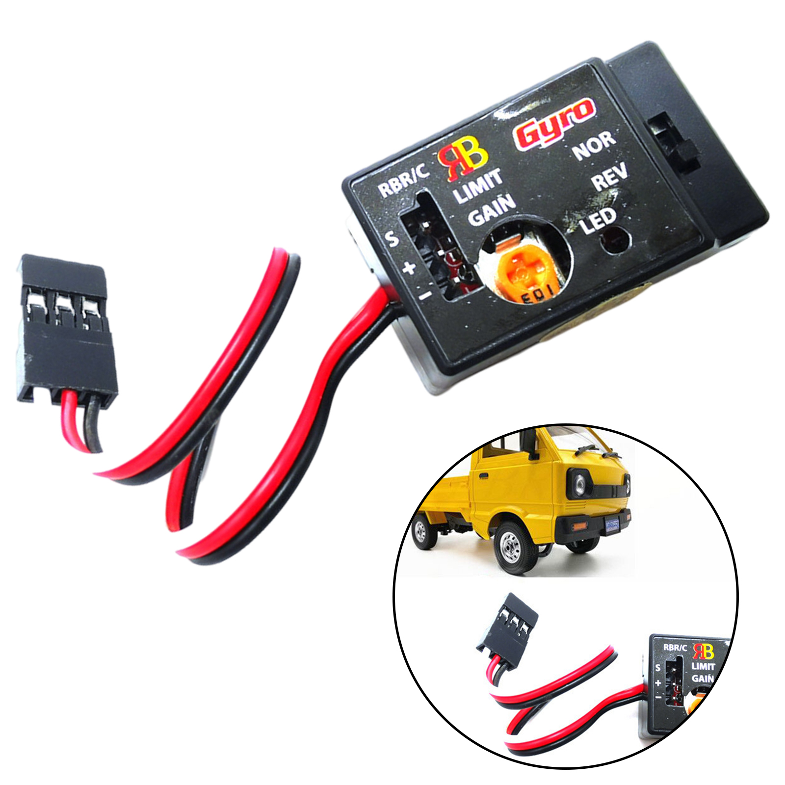 SMM System Sensitivity Drive Drifting Gyro Module Mini Gyro Control Gyro 4-6V Replacement for WPL D12 Racing Car Truck Upgrade