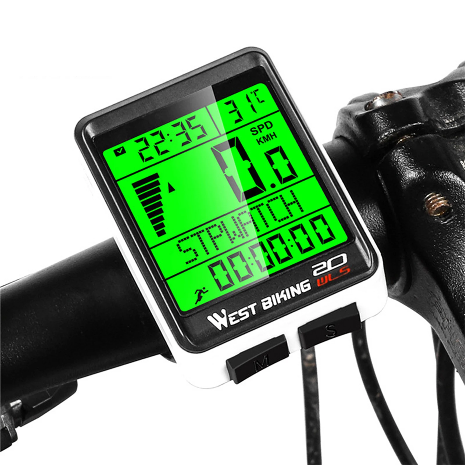 Waterproof Bicycle Computer Wireless MTB Bike Cycling Odometer Stopwatch Speedometer Watch LED Digital Rate