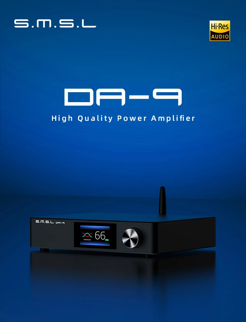 SMSL DA-9 Bluetooth 5.0 Amp APT- X Support DA9 NJW1194 Hi-Res Audio Power  Amplifier RCA/XLR/BT input with Remote Control