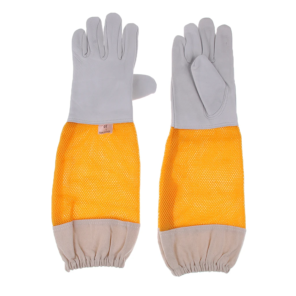 Beekeeping Protective Gloves with Vented Long Sleeves Gloves