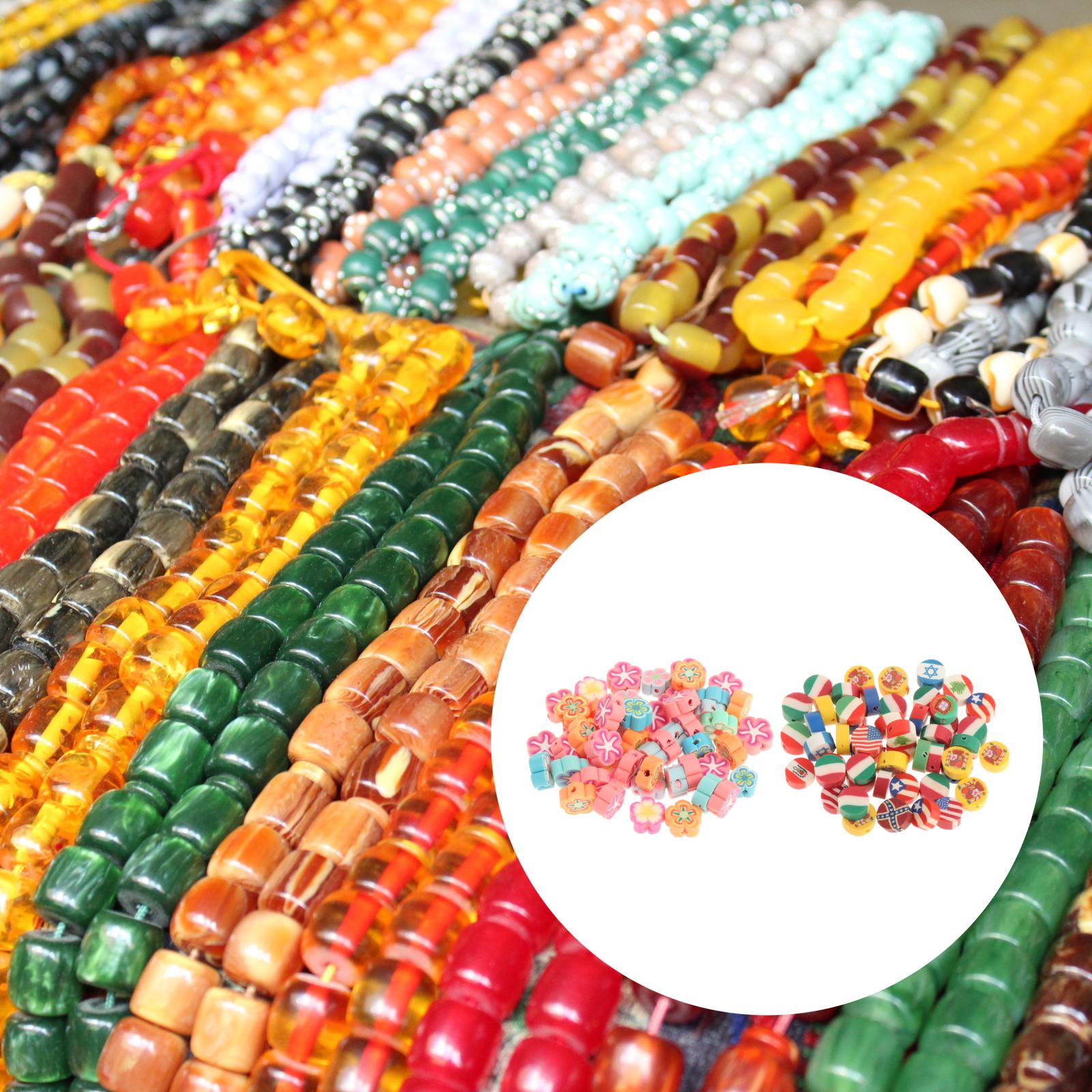 50x Beads Charms Craft Round Beads Sliced with Hole for Jewelry Making Jewelry Repairing Bracelet Necklace Choker Earrings