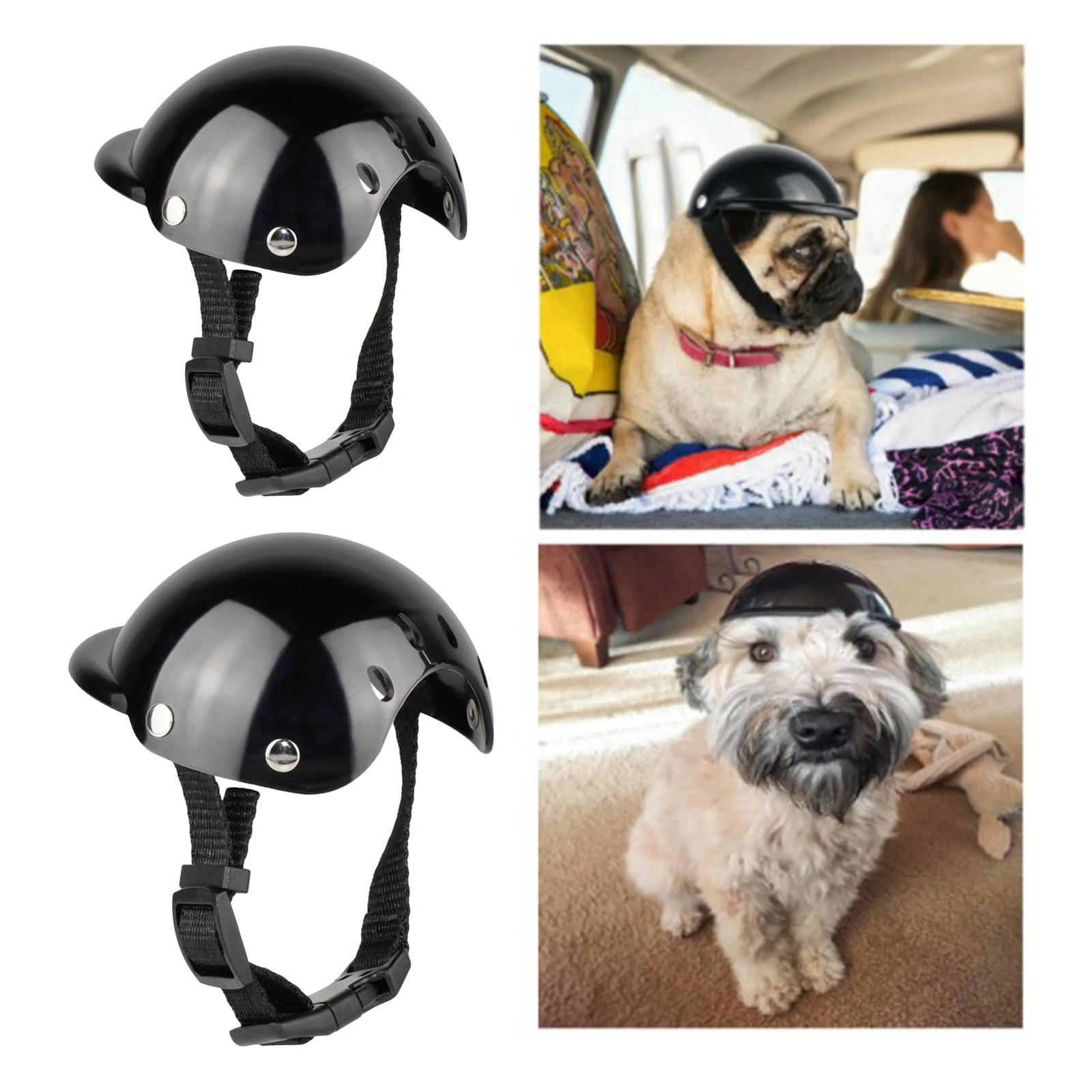 Pet Helmet Sun Rain Protection S-M Size Safety Motorcycle Hat Pet Hat for Bike Cat