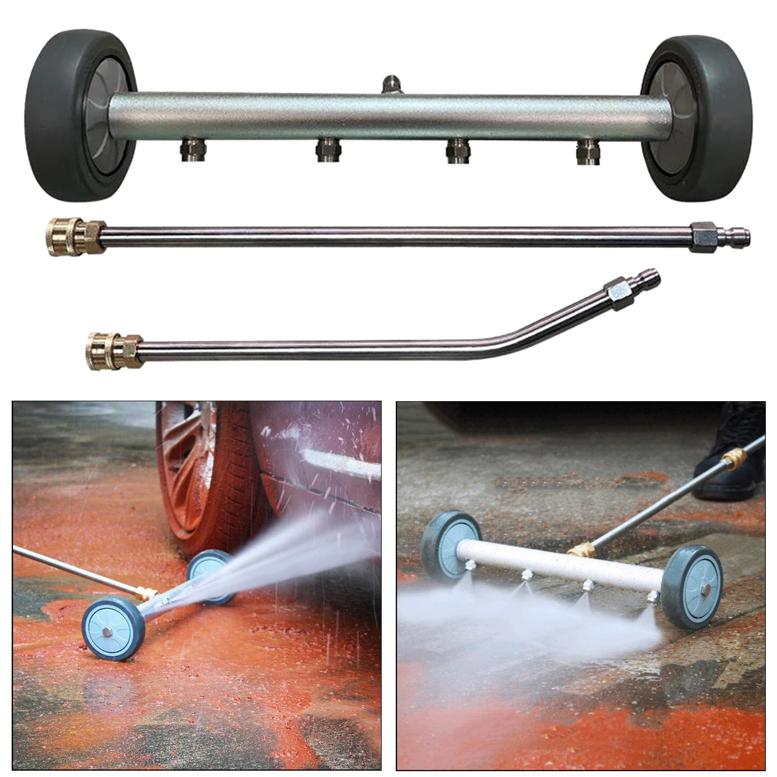 Pressure Washer Undercarriage Cleaner Under Car Washing Water Broom 15inch 