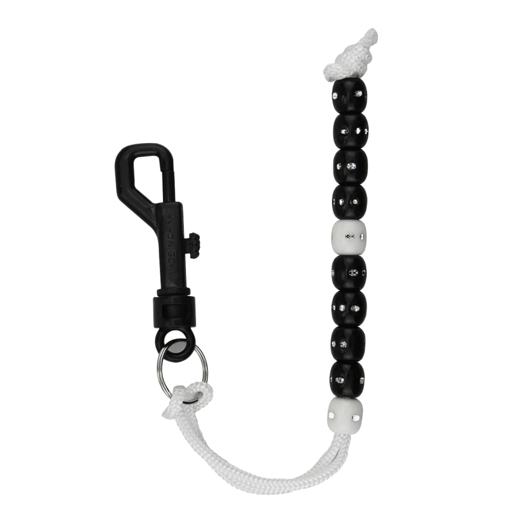 Black   White   Golf   Score   Counter   Bracelet   with   Clip   Stroke   Counting   Bead   Tool