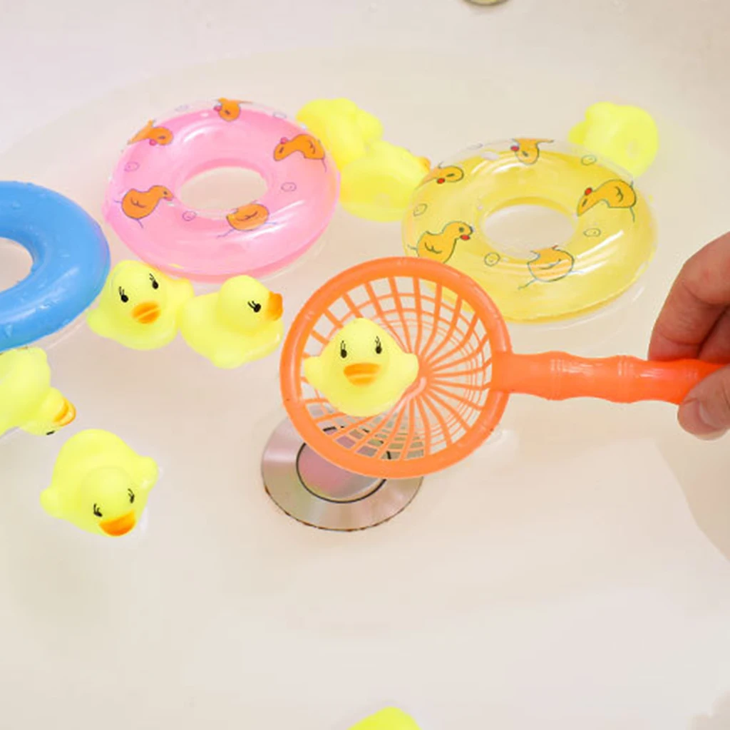 5pcs/set Adroable Floating Duck Bath Toy Bathroom Swimming Toy Age 1-3