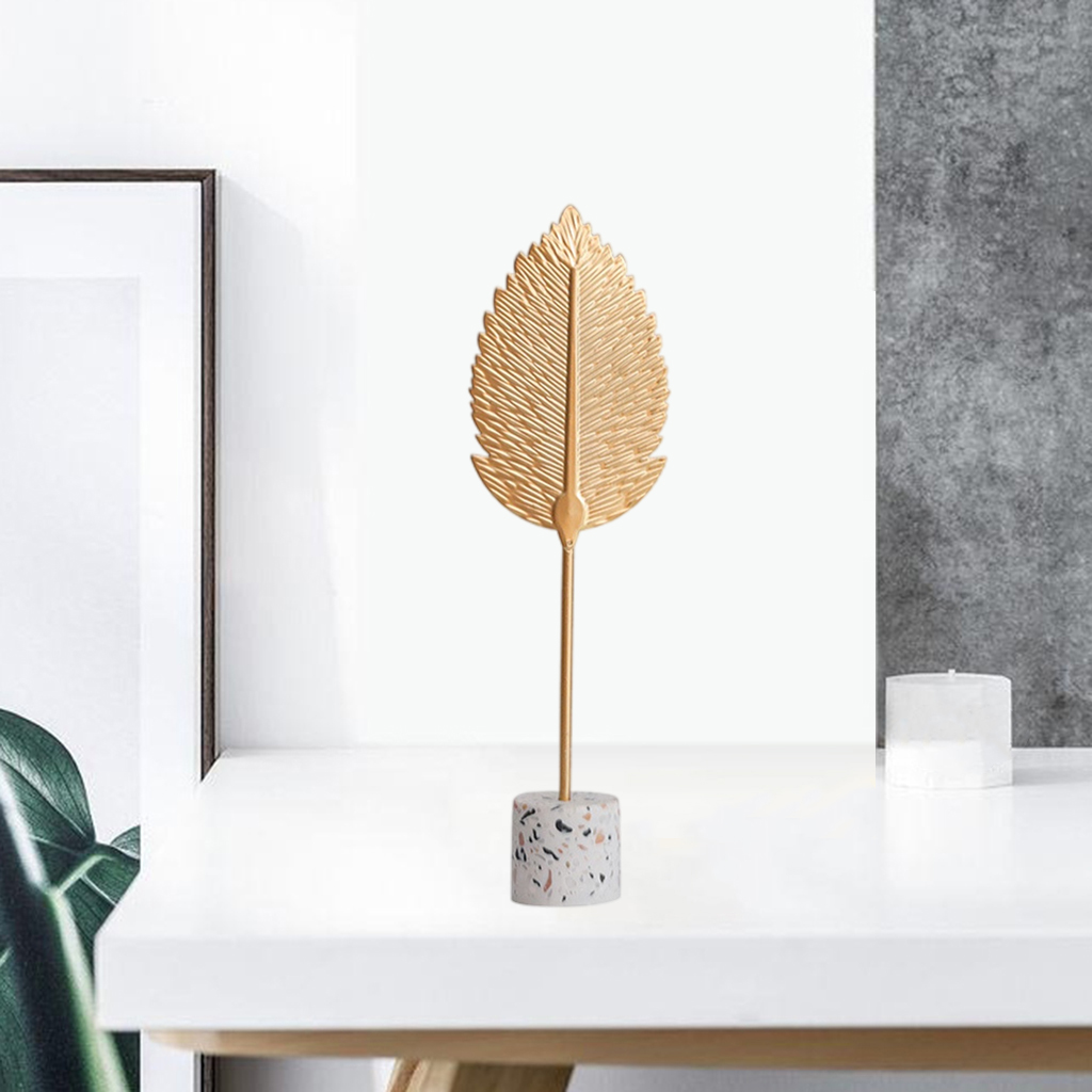 Snowflake Leaf Decorative Sculptures Ornaments Figurines Tabletop Metal Statues Present Office Desktop Bedroom Decor