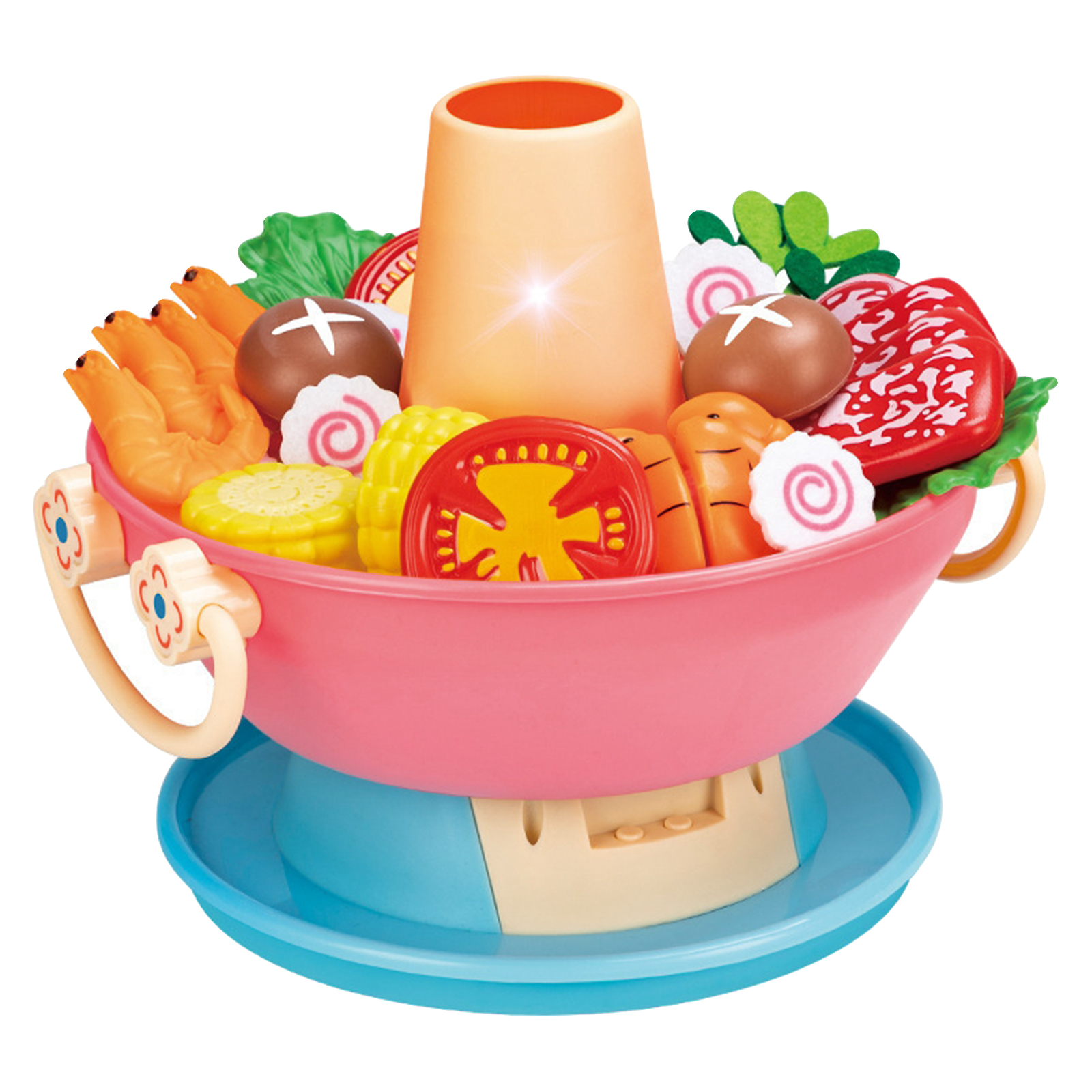 Kids Kitchen Playset Toy with Light Learning Cooking Skills Kitchen Utensils Cooking Toy for Kids 3+ Boys Girls Xmas Gifts