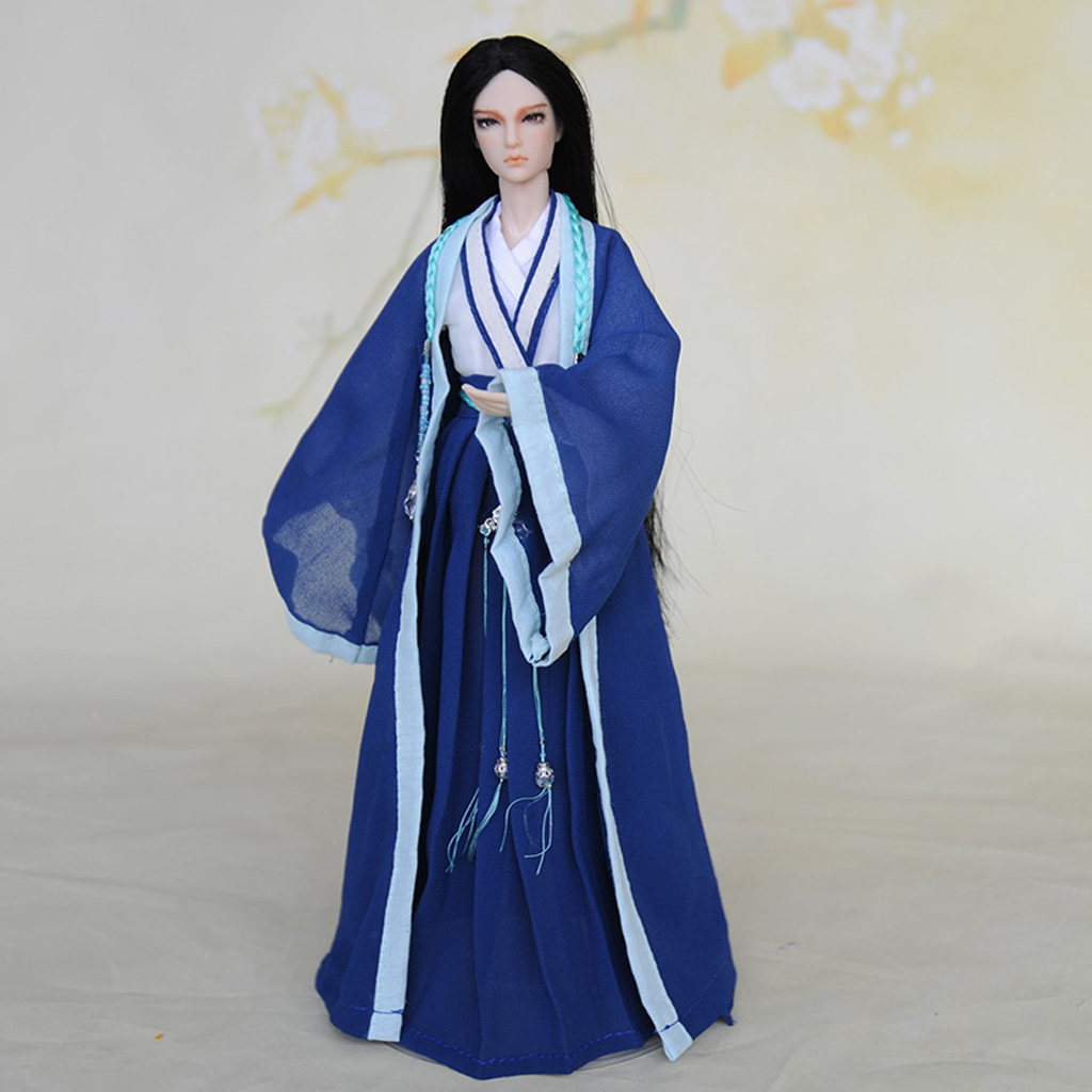 1/6 Men Antiquity Clothing Set Blue for   12in Doll Figure