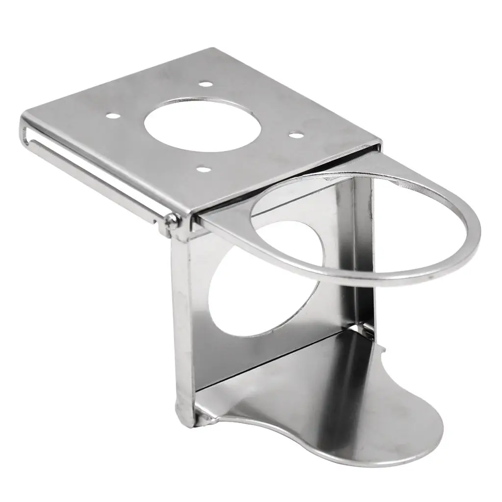 Stainless Steel Adjustable Folding Cup Drink Holder for Marine/Boat/Caravan/Car