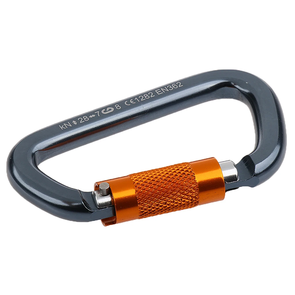Aluminum D-Ring Locking Carabiner Lightweight but Strong for Mountaineering Rock Climbing Hiking Trekking
