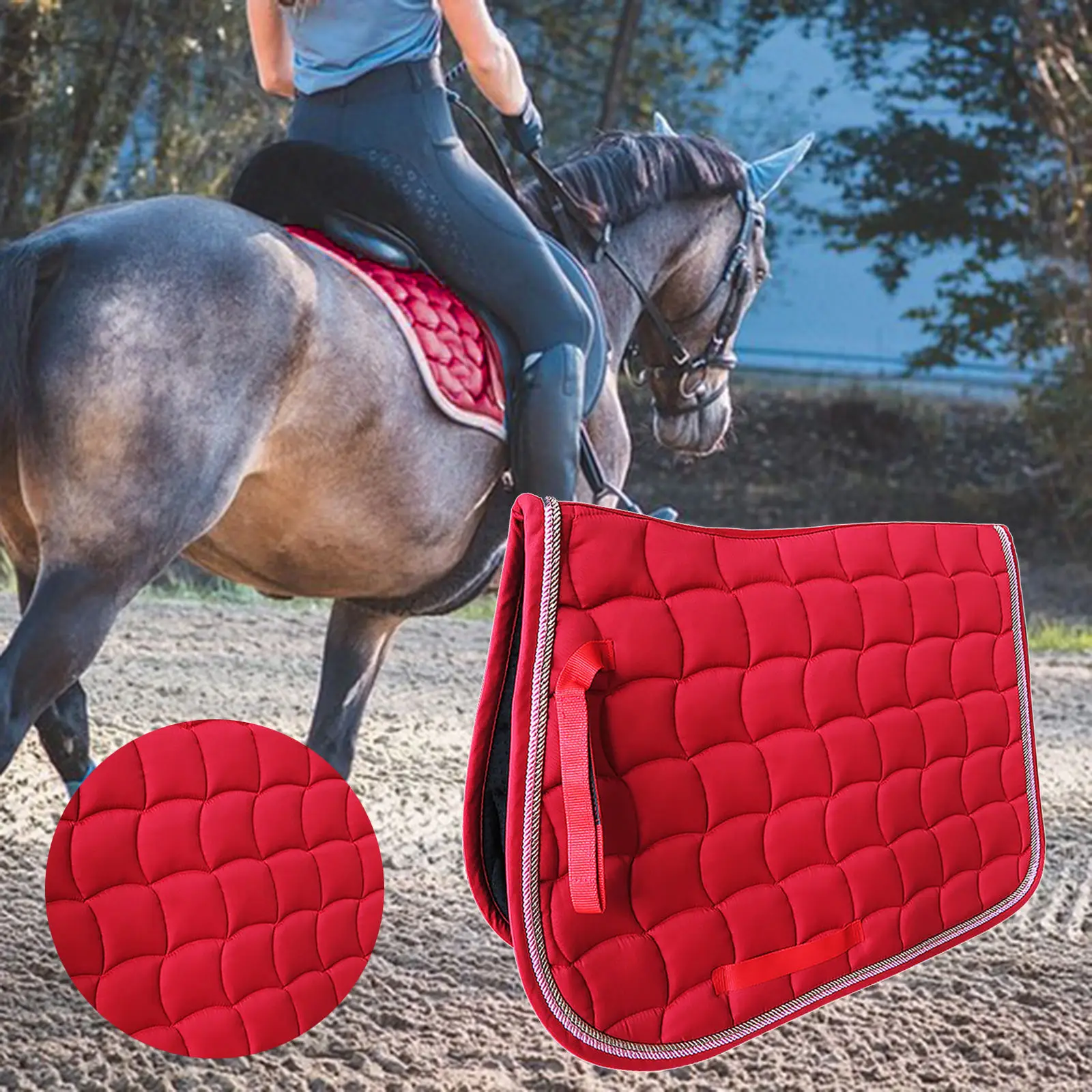 Horse Saddle Pad Horse Riding Saddle Cushion Horse Protective Accessories Breathable Equipment Cover Sweat Absorbing