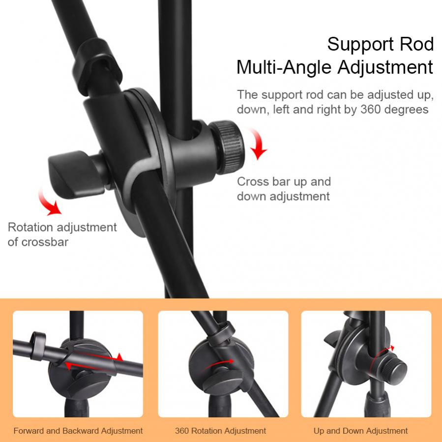 microfone telescópico piso de metal tripé flexível tablet pc titular clipe balanço boom estágio suporte do microfone suporte suporte