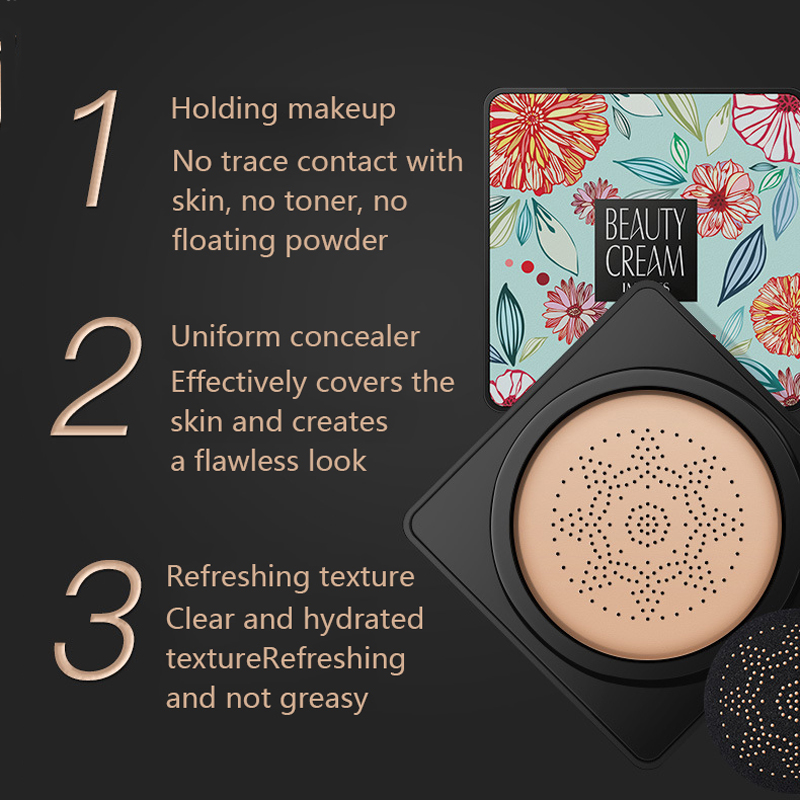 Best of Mushroom Head Air Cushion, CC Cream Natural Moisturizing Foundation Concealer Whitening Oil-control Makeup Cosmetics BB Cream Reviews & Tips - Image 4