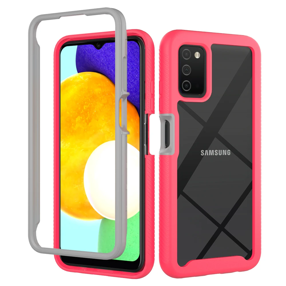kawaii samsung phone cases Dual-Layer Armor Shockproof Case For Samsung Galaxy A03S SM-A037F SM-A037G 164.2mm TPU Bumper Transparent Acrylic Back Cover samsung silicone cover