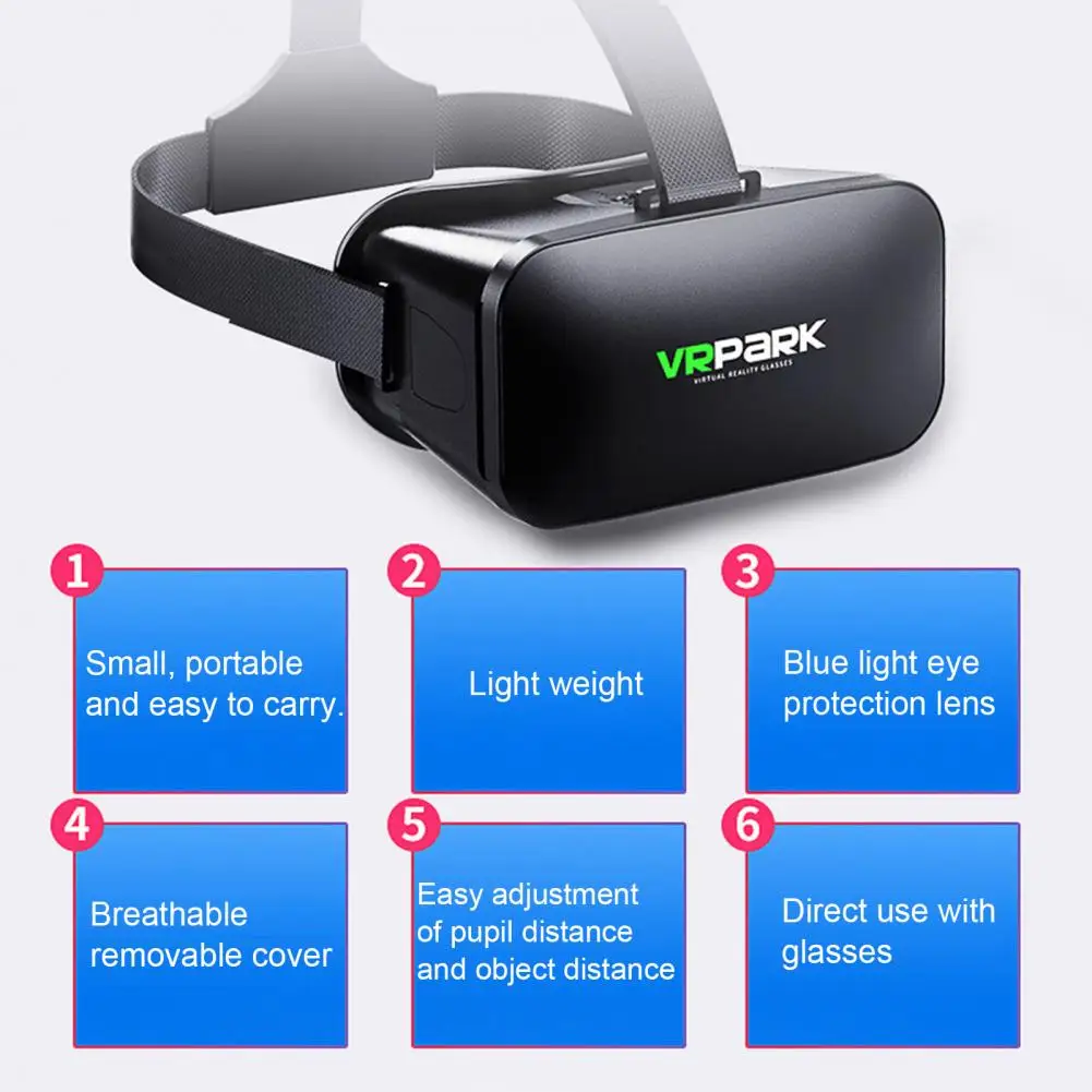 óculos panorâmico de realidade virtual para fone de jogos de lentes wirth