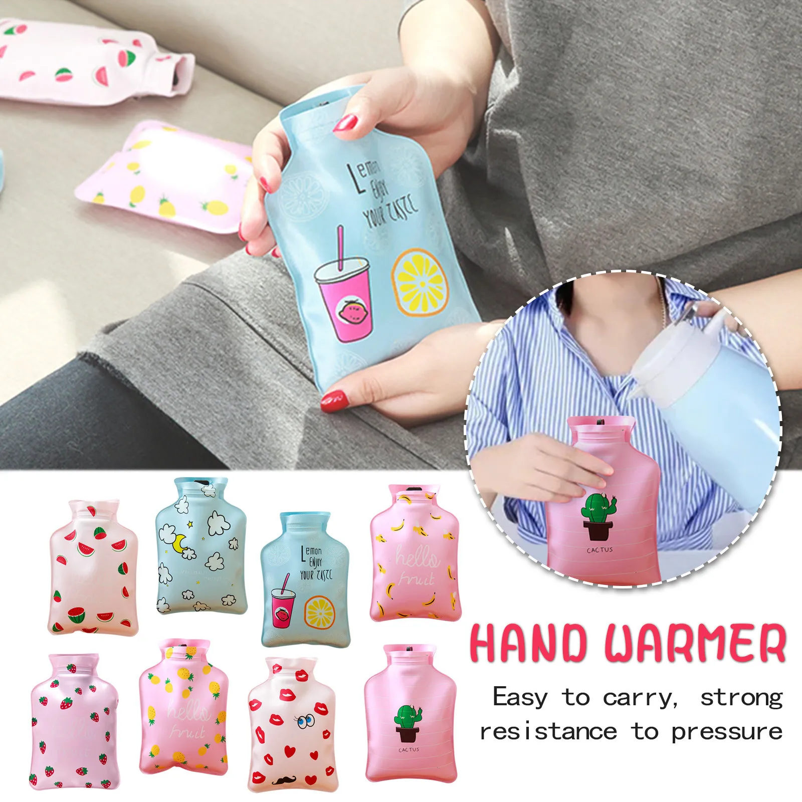 Details about    Transparent Cartoon Hand Warmer Mini Portable Water Bottle jukk dgty _yoxq kge 