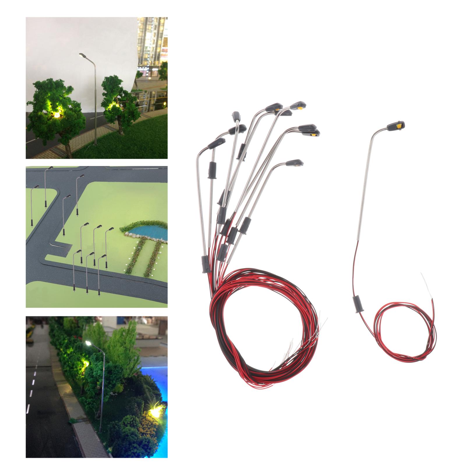 10x Railroad Scenery LED Light Garden Architecture Landscape Lamppost 1:500