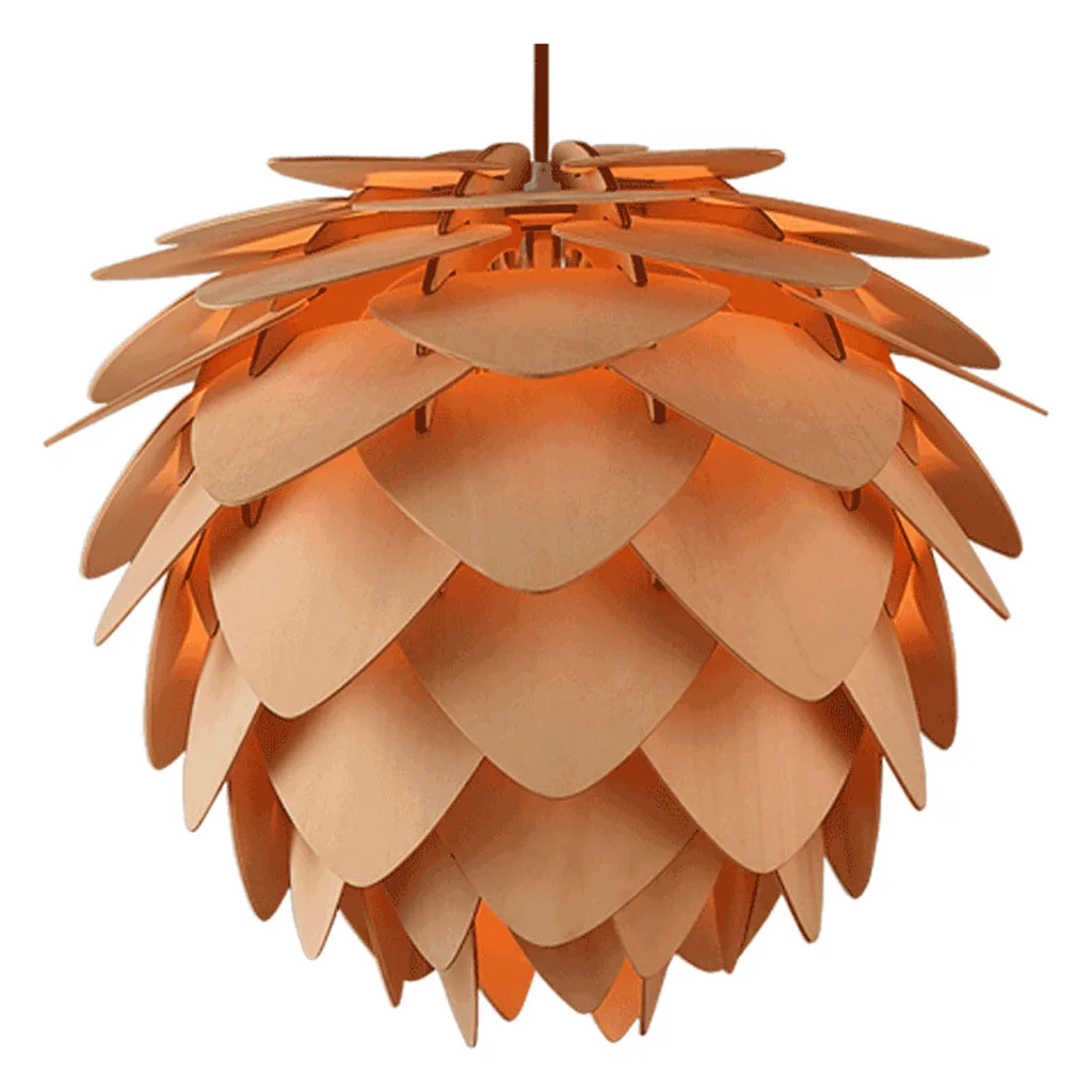 Wood Lampshade Pine Cone Pendant Lamp Shade Shade of Pine Cones Suspended Ceiling Lampshade Pendant Hanging Fixture