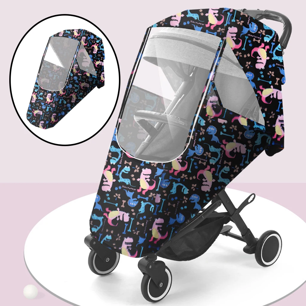 Universal Stroller Raincover Pram Buggy Dustproof Transparent Zipper Breathable Travel Weather Wind Shield Protection