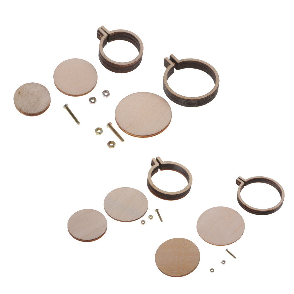 90Pcs Round Mini Wooden Embroidered Hoop Frames for Crafts Accessories 20mm