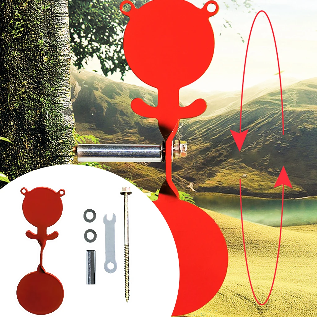 Solid Resetting Target Stainless Steel Shooting Target Backyard Reset Spinner Target Hanging for Rifle Disk Hunting