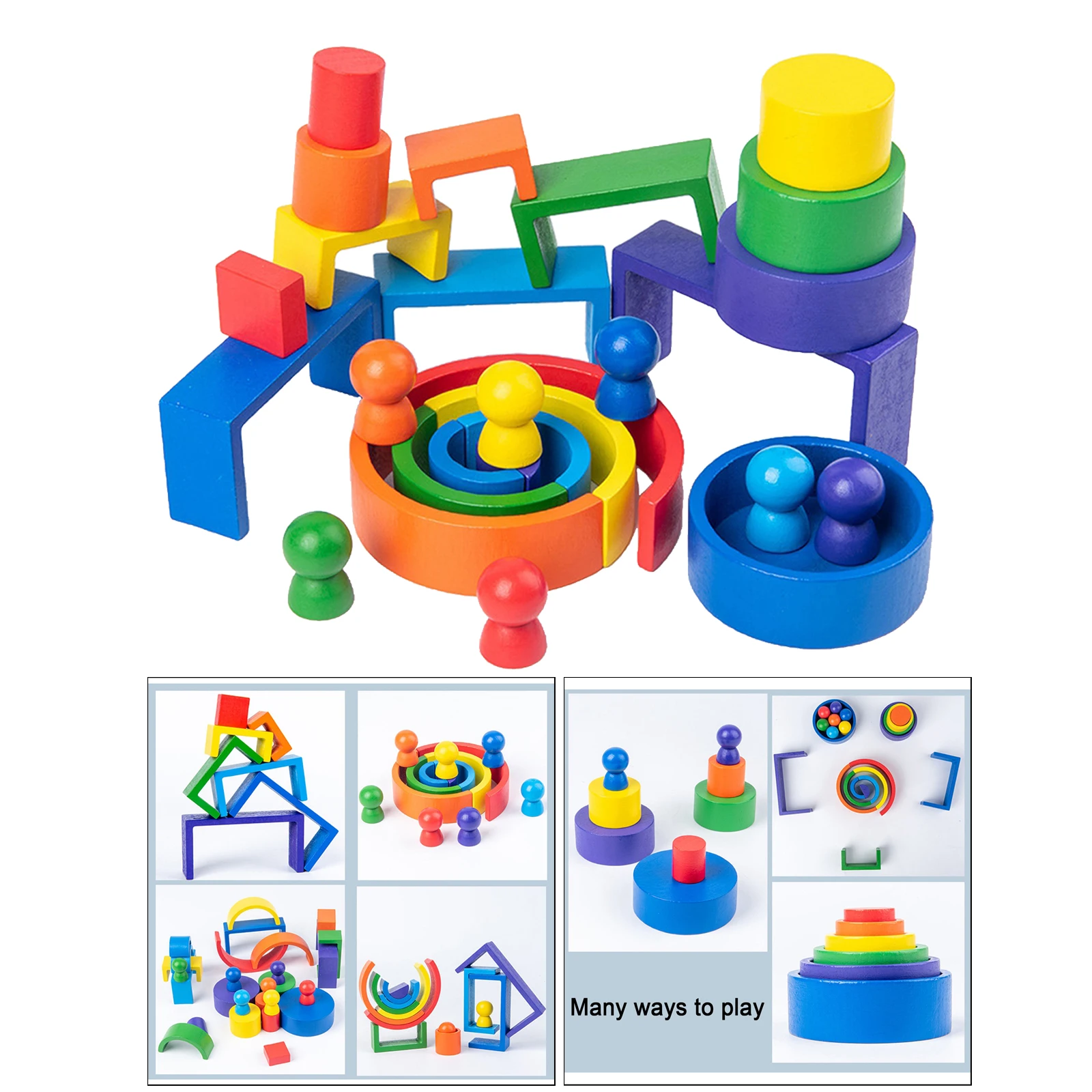   Toys Toddlers Wooden Building Blocks Parent-child Interactive Toy