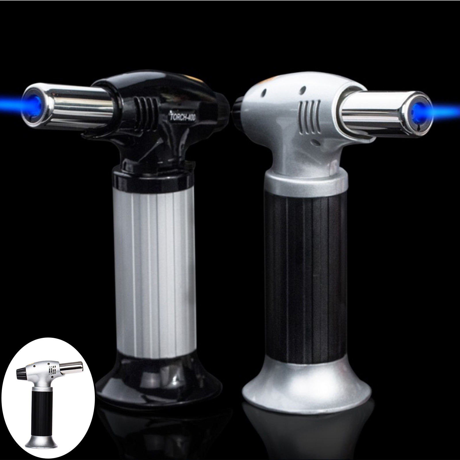 Portable Blow Butane Torch Propane Adjustable Flame for Outdoor Torch Lighter BBQ Heating Camping Cooking Charcoal Flame Gun