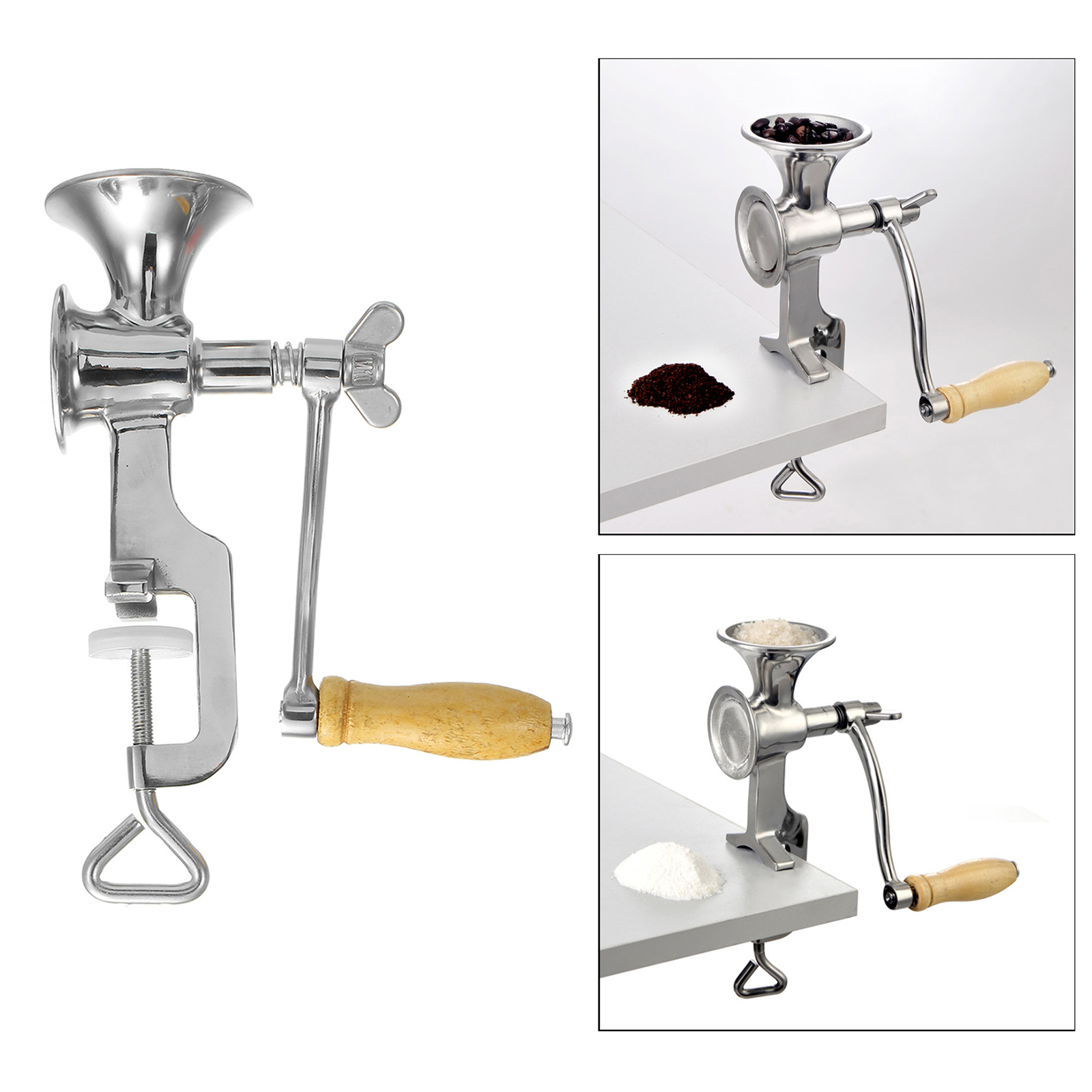 Hand Crank Grain Mill Grain Grinder with  for Spice Wheat Kitchen
