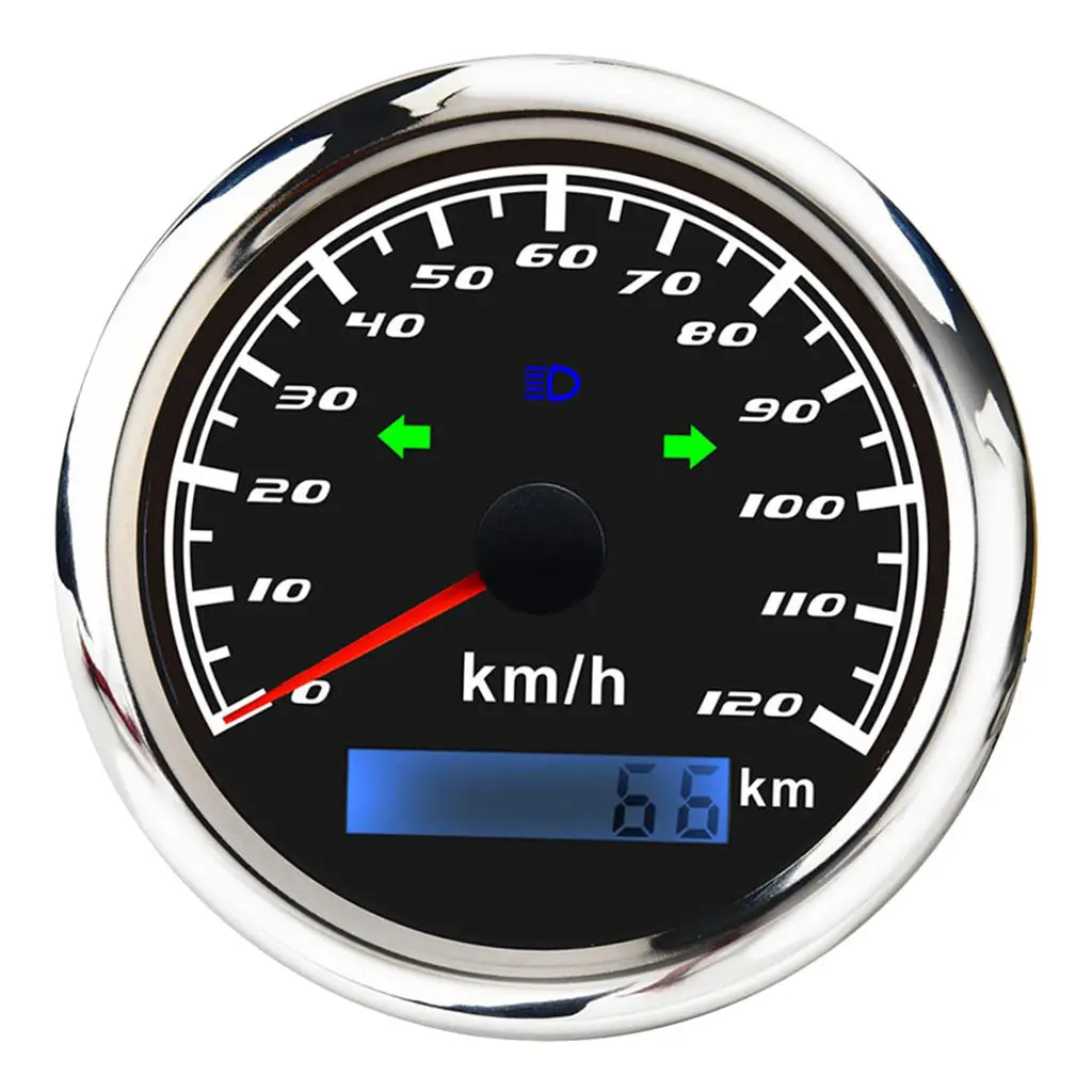 Digital GPS Speedometer 120km/h Stainless Steel  Meter W/Steering Lamp