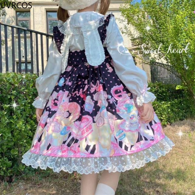 women Lolita Sleeveless Dress Spring Fall Japanese style
