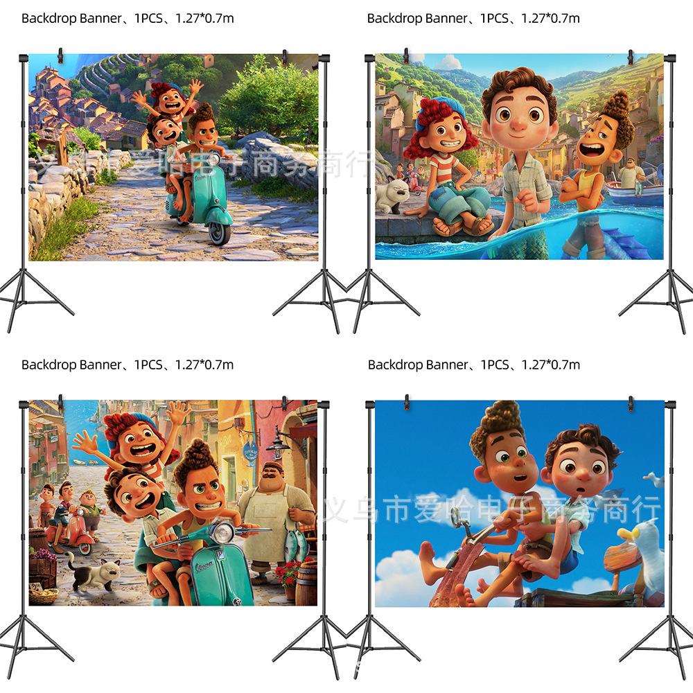 Фон для фотосъемки Luca Disney 127*70 см, тканевый Декор для дома на день  рождения, раскладка на тему Pixar Luca, аниме-фигурка, лучший подарок для  ребенка | AliExpress