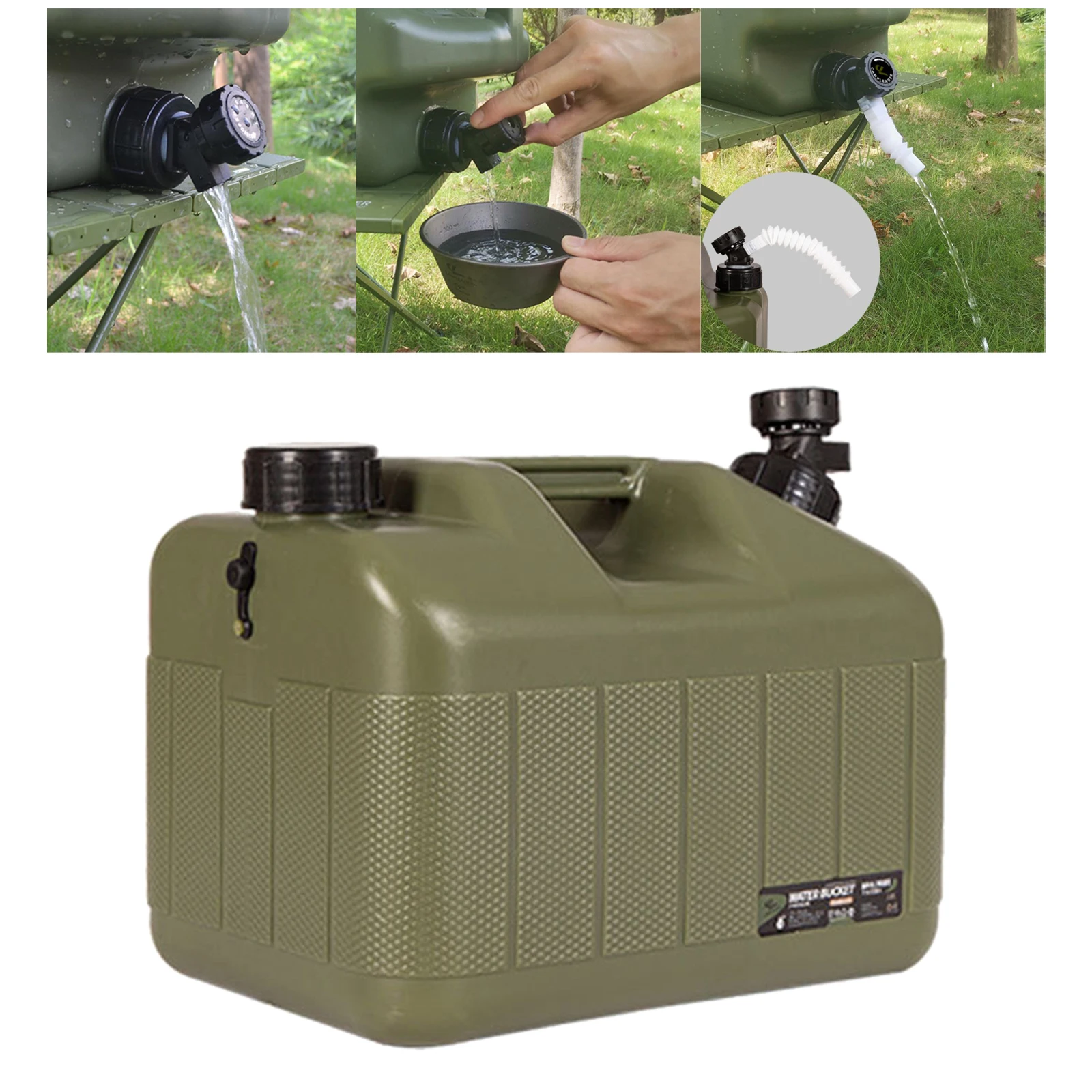 10L Food Grade Car Water Container With Faucet Outdoor Hiking Picnic Camping Water Tank Water Barrel Water Storage Bucket