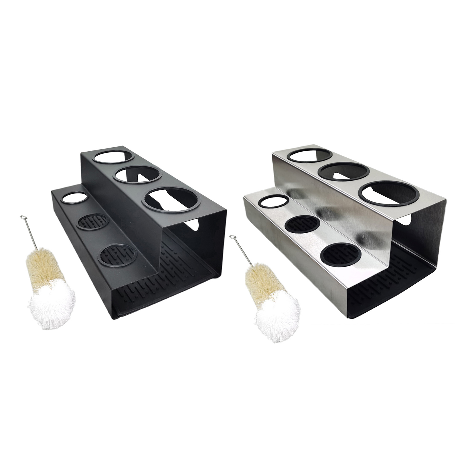 Stainless Soda Bottle Drip Holder Drying Draining Rack w/ Drip Tray