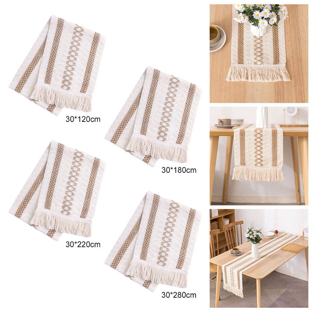 Lace Macrame Table Runner Hollow Tassels Crochet Table Runners