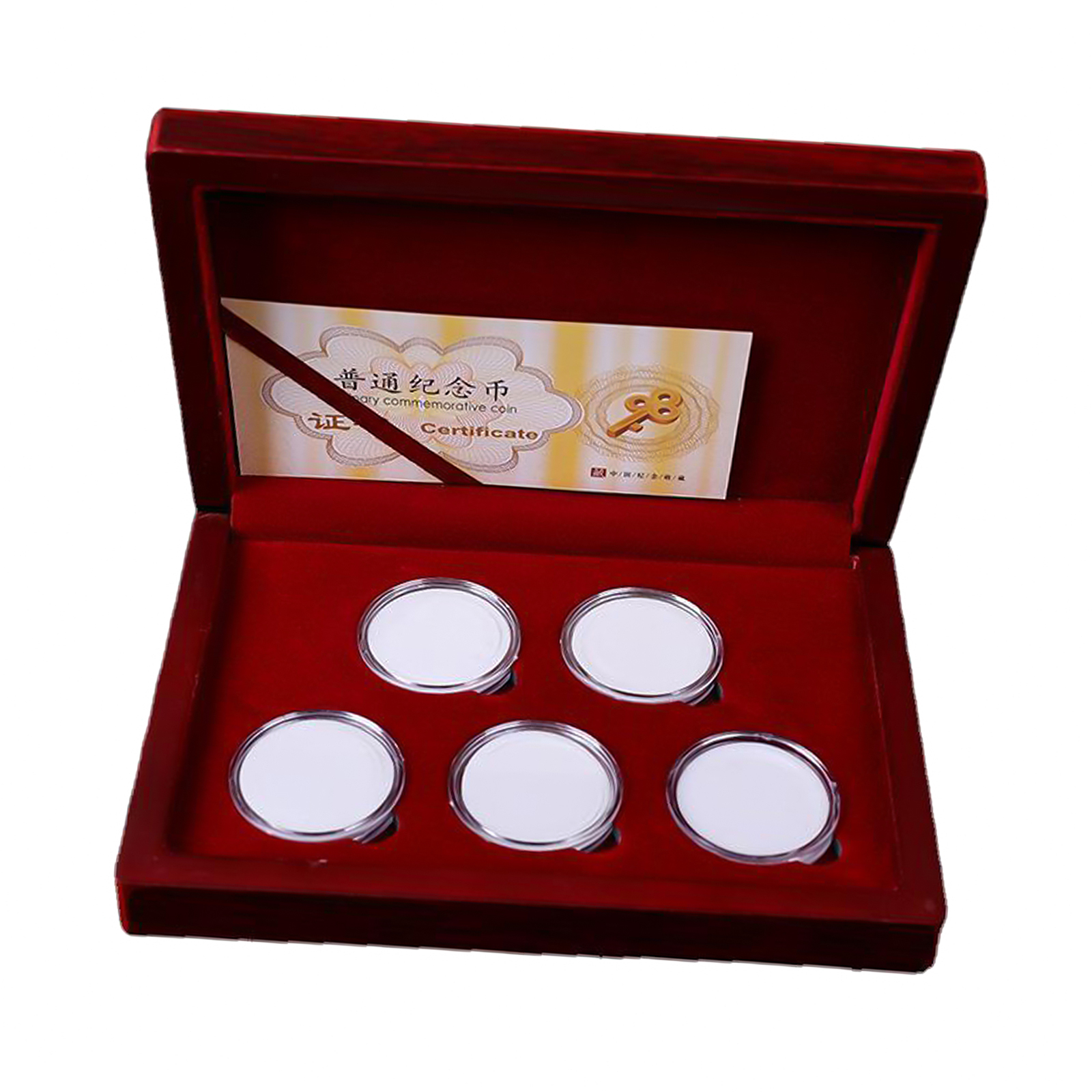 Coin Box Storage Holder, Commemorative  Protection, Wooden Commemorative