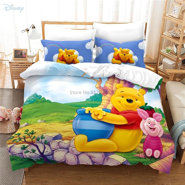 New Brand Mickey Mouse Bedding Set Disney Winnie The Pooh Cartoon Duvet  Cover Set Bed Sheet Pillowcase Twin Full Queen King Size - AliExpress