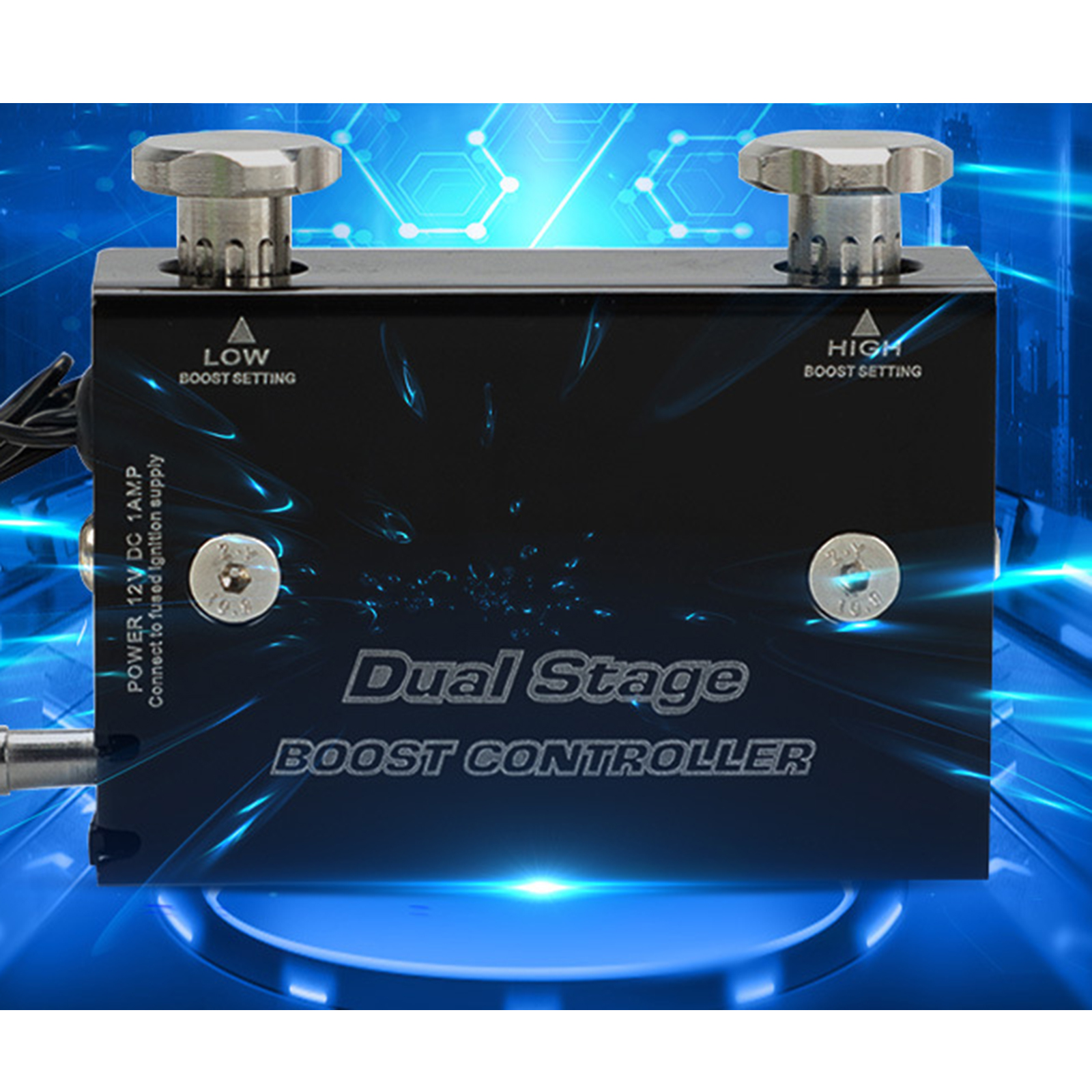 Black Car Dual Stage Electronic Turbocharger Psi Controller Kit /w Switch Aluminum alloy Durable